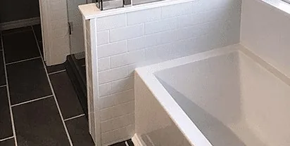 Tub to shower conversion by Reeves Remodeling